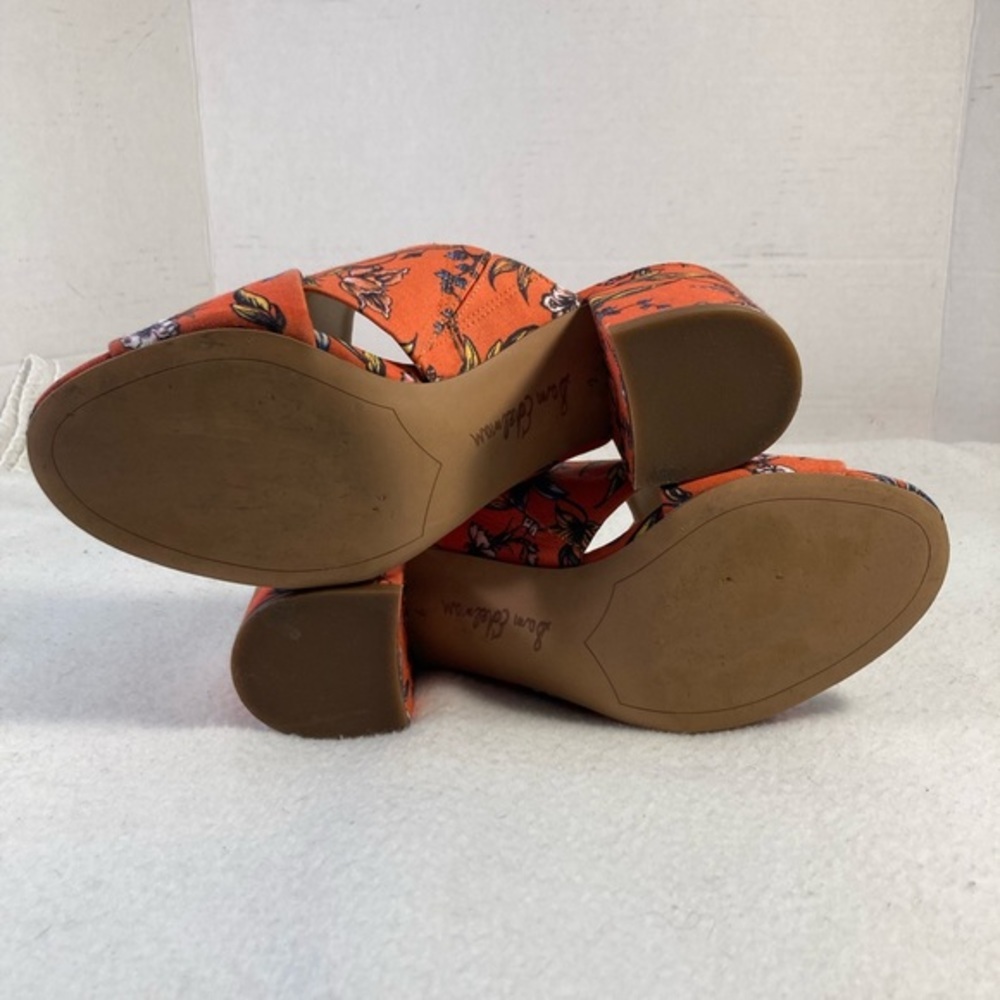Sam Edelman Orange Floral Stanley Block Heel Sandals - Picture 7 of 9